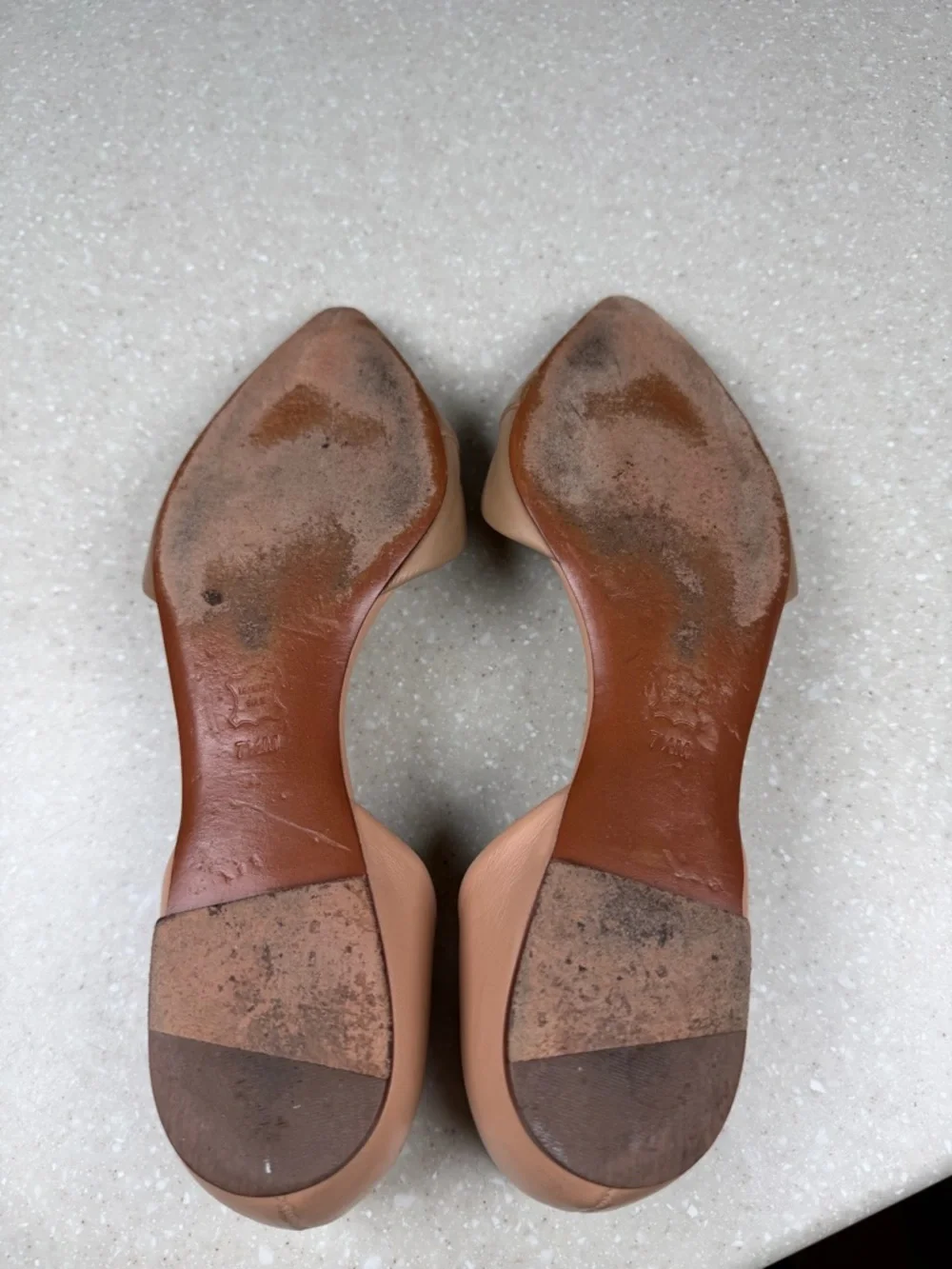 Tory Burch Two-Tone Viv D'Orsay Flat in Beige/Tan Sz 7.5 M